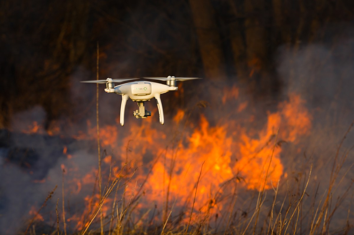 Drone hits firefighting plane